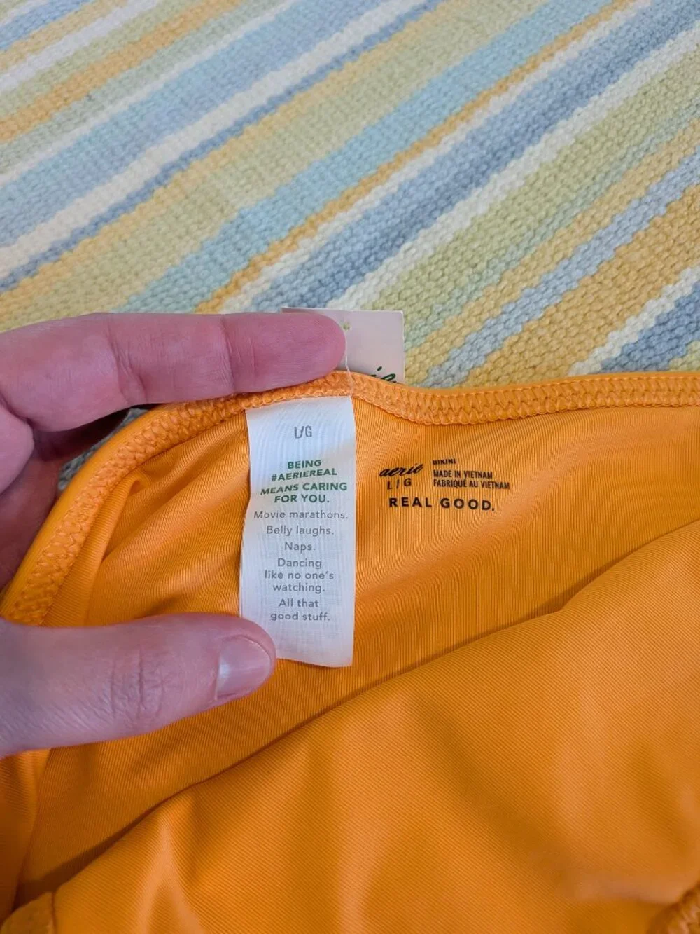 ⭐ NEW NWT Aerie Orange Bikini Bottoms Size Large